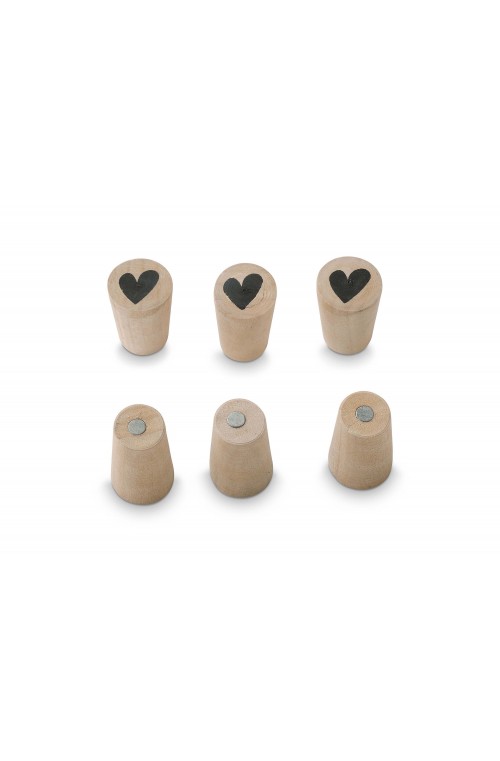 Set/6 Wooden Magnets Cone with